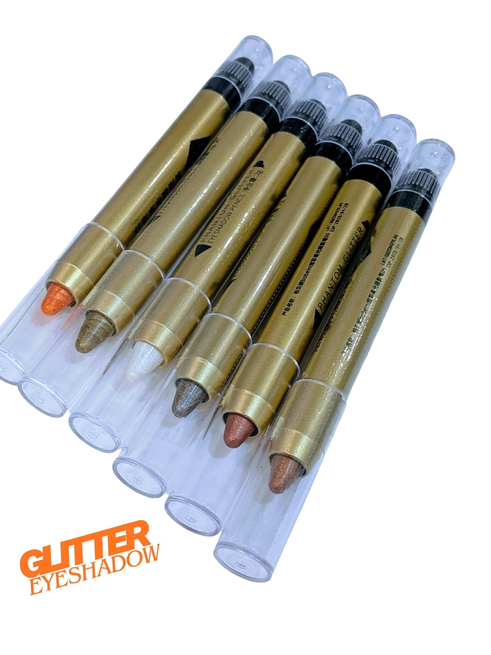 Metallic Glitter Eyeshadow Crayon - Gold, Bronze, Copper, Champagne, Orange